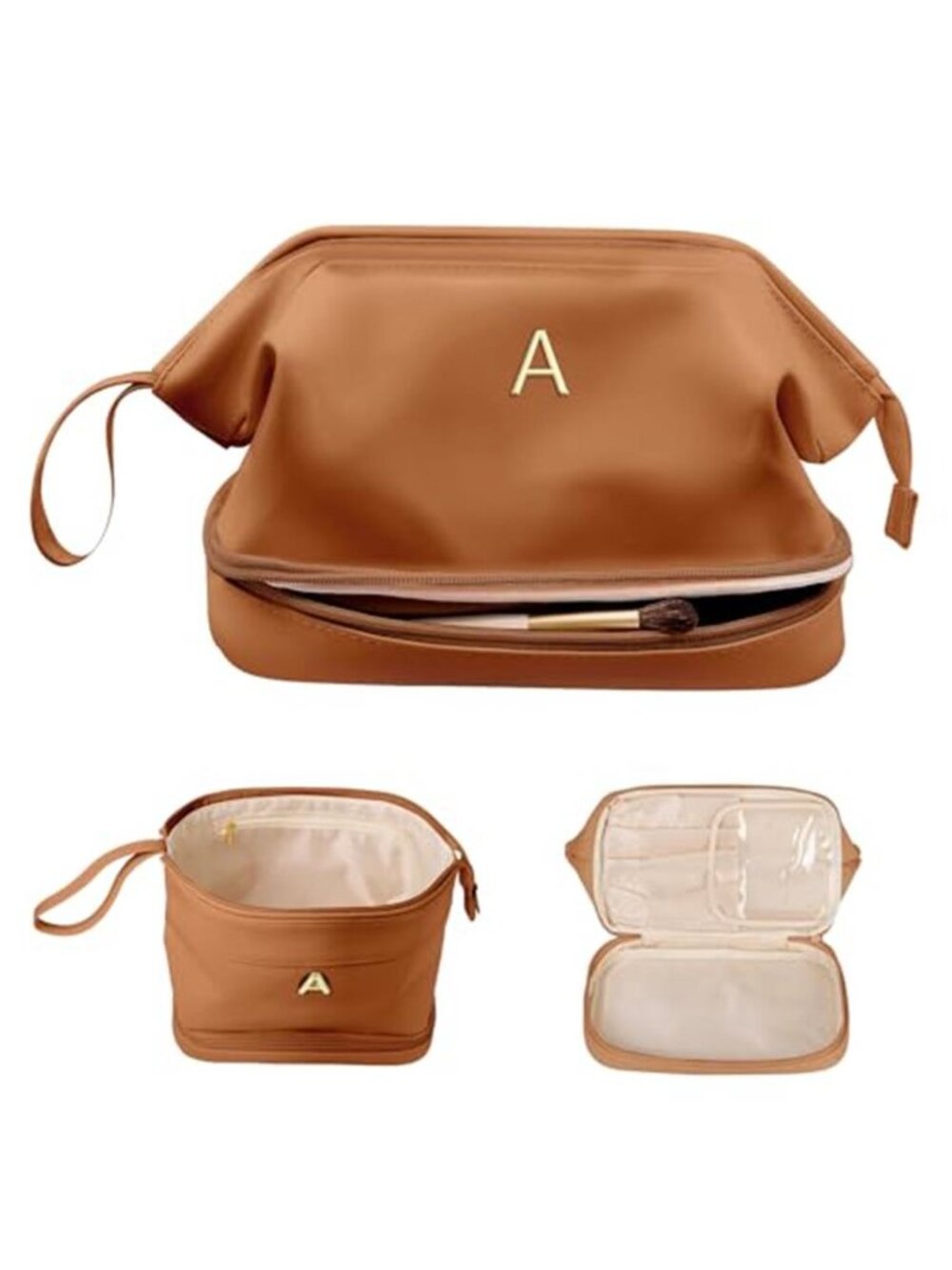 Monogram Makeup Bag Initial Cosmetic Travel Toiletry Bag Gift Women Teen Girl